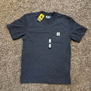 Carhartt Men's Short Sleeve Workwear Henley T-Shirt Dark Grey Size Small NWT